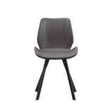 Sedia per sala da pranzo Barry Dimehouse Antracite LxPxH 69x66x48 Ecopelle Bianco foto vista frontale