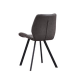 Sedia per sala da pranzo Barry Dimehouse Antracite LxPxH 69x66x48 Ecopelle Bianco foto diagonale vista posteriore