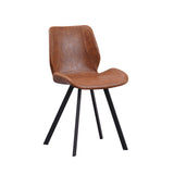 Sedia per sala da pranzo Barry Dimehouse Cognac LxPxH 69x66x48 Ecopelle Foto bianca vista diagonale frontale