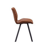 Sedia per sala da pranzo Barry Dimehouse Cognac LxPxH 69x66x48 Ecopelle Bianco foto vista laterale