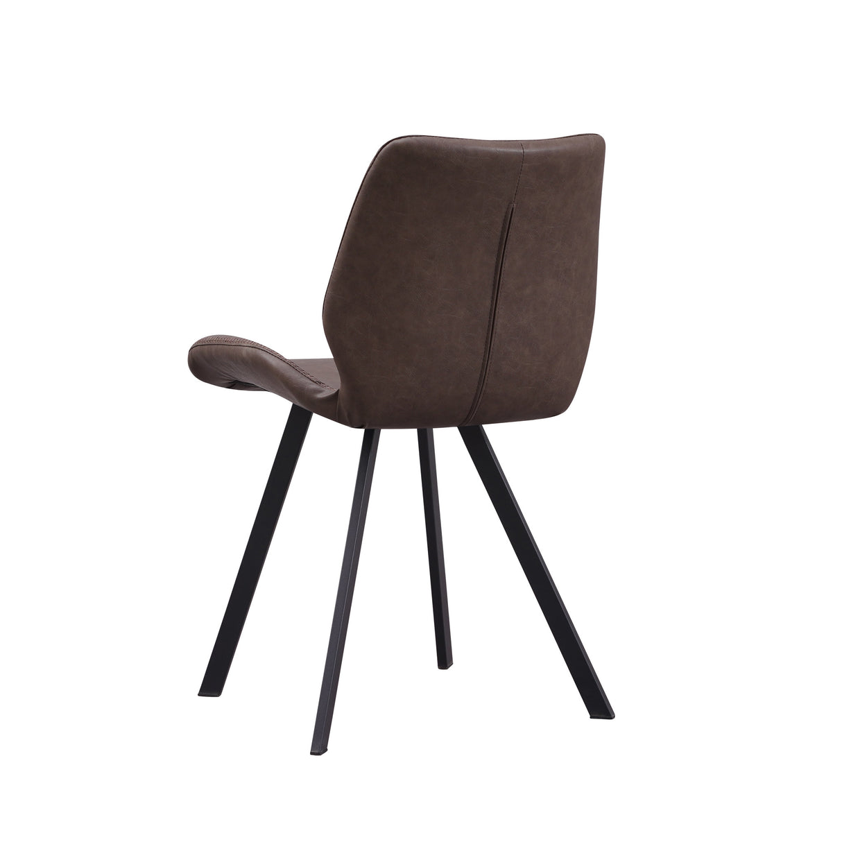 Sedia per sala da pranzo Barry Dimehouse Tortora LxPxH 69x66x48 Ecopelle Foto bianca vista diagonale posteriore