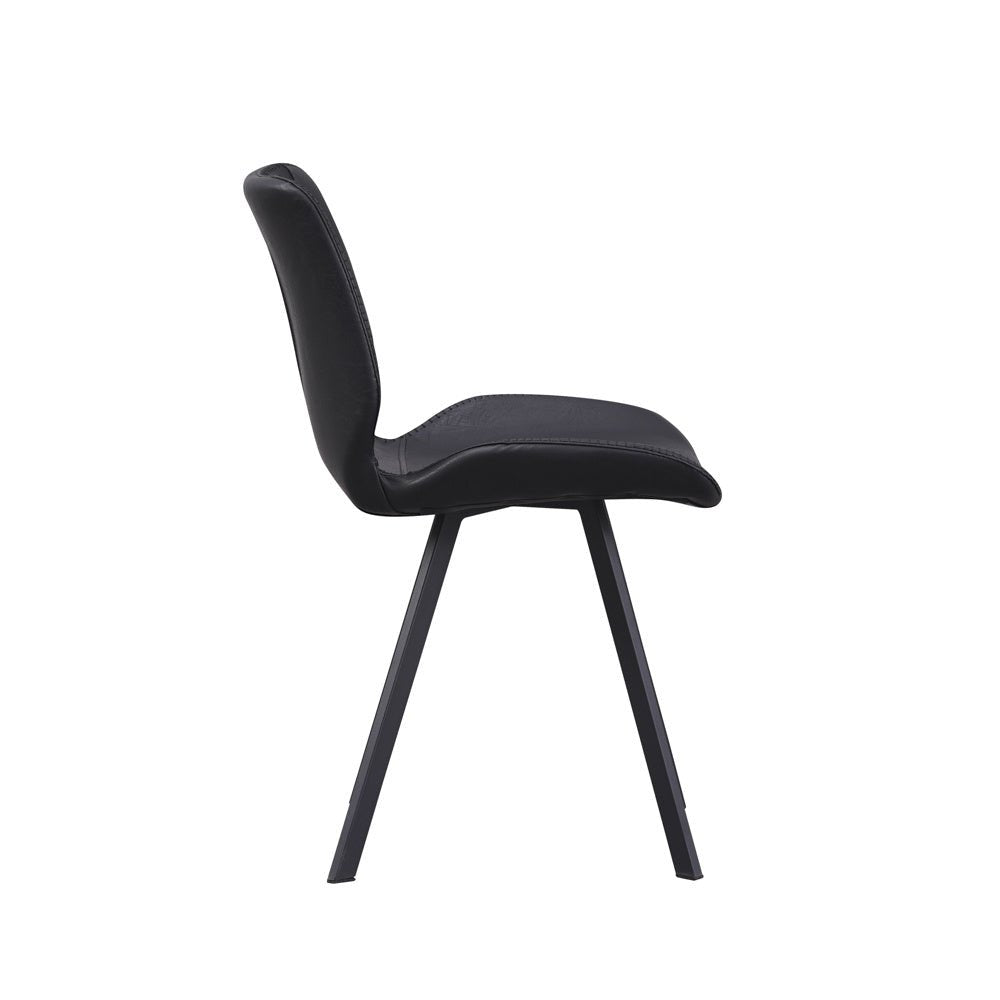 Sedia per sala da pranzo Barry Dimehouse Nero LxPxH 69x66x48 Ecopelle Vista laterale della foto bianca