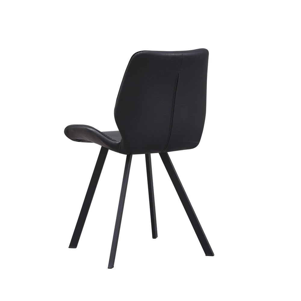 Sedia per sala da pranzo Barry Dimehouse Nero LxPxH 69x66x48 Ecopelle Foto bianca vista posteriore diagonale