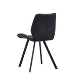 Sedia per sala da pranzo Barry Dimehouse Nero LxPxH 69x66x48 Ecopelle Foto bianca vista posteriore diagonale