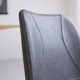Sedia per sala da pranzo in pelle artificiale Beau Dimehouse Antracite LxPxH 72x68x50 Ecopelle Atmosferica dettaglio fotografico