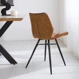 Sedia per sala da pranzo in pelle artificiale Beau Dimehouse Cognac LxPxH 72x68x50 Ecopelle Atmosferica foto diagonale vista posteriore