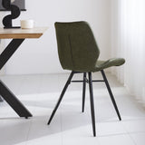 Sedia per sala da pranzo in pelle artificiale Beau Dimehouse Verde LxPxH 72x68x50 Ecopelle Foto atmosferica diagonale vista posteriore