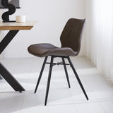 Sedia per sala da pranzo in pelle artificiale Beau Dimehouse Tortora LxPxH 72x68x50 Ecopelle Foto atmosferica vista laterale