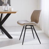 Sedia per sala da pranzo Beau velluto Dimehouse Beige LxPxH 71x67x49 Tessuto Foto atmosferica vista laterale