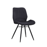 Sedia per sala da pranzo Beau velluto Dimehouse Nero LxPxA 71x67x49 Tessuto Bianco foto diagonale vista frontale