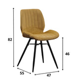 Sedia per sala da pranzo Beau velluto Dimehouse Tessuto Giallo LxPxH 71x67x49 Tessuto Bianco Indicazione dimensione foto