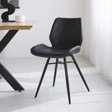 Sedia per sala da pranzo in pelle artificiale Beau Dimehouse Nero LxPxH 72x68x50 Ecopelle Foto atmosferica vista frontale diagonale