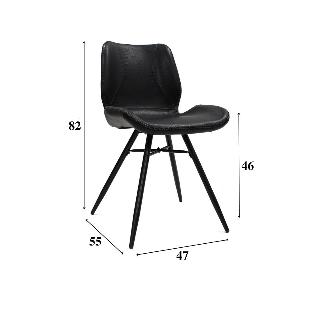 Sedia per sala da pranzo in pelle artificiale Beau Dimehouse Nero LxPxH 72x68x50 Ecopelle Indicazione dimensione foto bianca