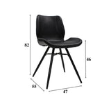 Sedia per sala da pranzo in pelle artificiale Beau Dimehouse Nero LxPxH 72x68x50 Ecopelle Indicazione dimensione foto bianca