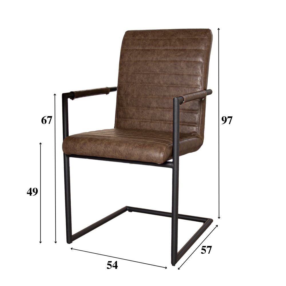 Sedia per sala da pranzo Bras Dimehouse Tortora LxPxH 73x59x58 Ecopelle Indicazione misura foto bianca