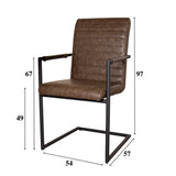 Sedia per sala da pranzo Bras Dimehouse Tortora LxPxH 73x59x58 Ecopelle Indicazione misura foto bianca