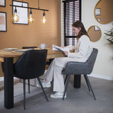 Sedia per sala da pranzo Cara Dimehouse Antracite LxPxH 78x65x57 Ecopelle Foto atmosferica in situazione