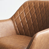 Sedia per sala da pranzo Cara Dimehouse Cognac LxLxH 78x65x57 Ecopelle Dettaglio fotografico atmosferico