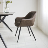 Sedia per sala da pranzo Cara Dimehouse Taupe LxWxH 78x65x57 Ecopelle Foto atmosferica vista laterale
