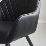 Sedia per sala da pranzo Cara Dimehouse Nero LxWxH 78x65x57 Ecopelle Dettaglio fotografico atmosferico