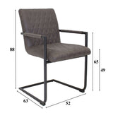 Sedia per sala da pranzo Dean Dimehouse Antracite LxPxH 70x58x57 Tessuto Bianco Indicazione dimensione foto
