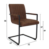Sedia per sala da pranzo Dean Dimehouse Marrone LxPxH 70x58x57 Tessuto Bianco Indicazione dimensione foto