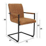 Sedia per sala da pranzo Dean Dimehouse Cognac LxPxH 70x58x57 Tessuto Bianco Indicazione dimensione foto