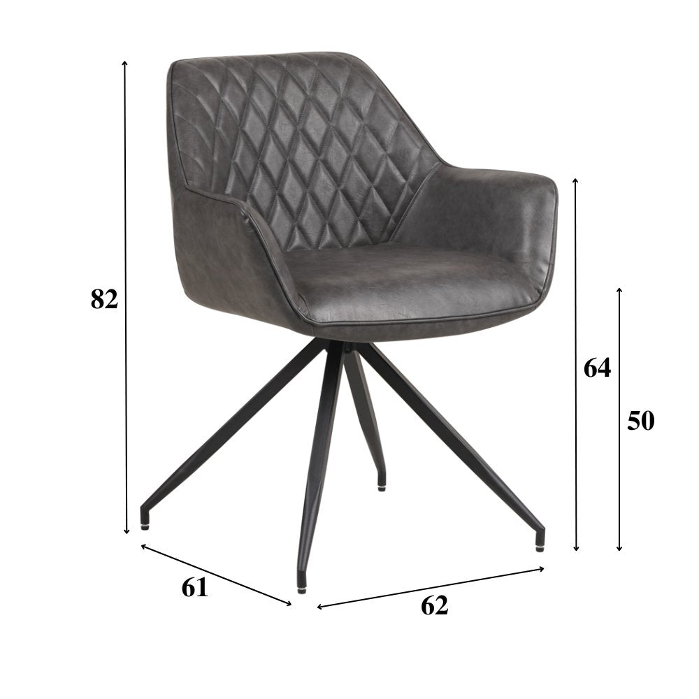 Sedia per sala da pranzo Gian Dimehouse Antracite LxPxH 73x65x50 Ecopelle Bianco Indicazione dimensione foto
