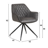 Sedia per sala da pranzo Gian Dimehouse Antracite LxPxH 73x65x50 Ecopelle Bianco Indicazione dimensione foto