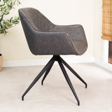 Sedia per sala da pranzo Gian Dimehouse Antracite LxPxH 73x65x50 Ecopelle Foto atmosferica vista laterale