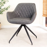 Sedia per sala da pranzo Gian Dimehouse Antracite LxPxH 73x65x50 Ecopelle Atmosferica foto diagonale vista frontale