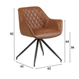 Sedia per sala da pranzo Gian Dimehouse Cognac LxPxH 73x65x50 Ecopelle Indicazione misura foto bianca