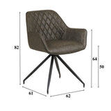 Sedia per sala da pranzo Gian Dimehouse Verde LxPxH 73x65x50 Ecopelle Indicazione dimensione foto bianca