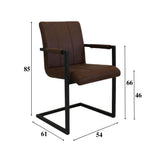 Sedia per sala da pranzo Jackson Dimehouse Marrone LxPxH 71x58x54 Tessuto Bianco Indicazione dimensione foto