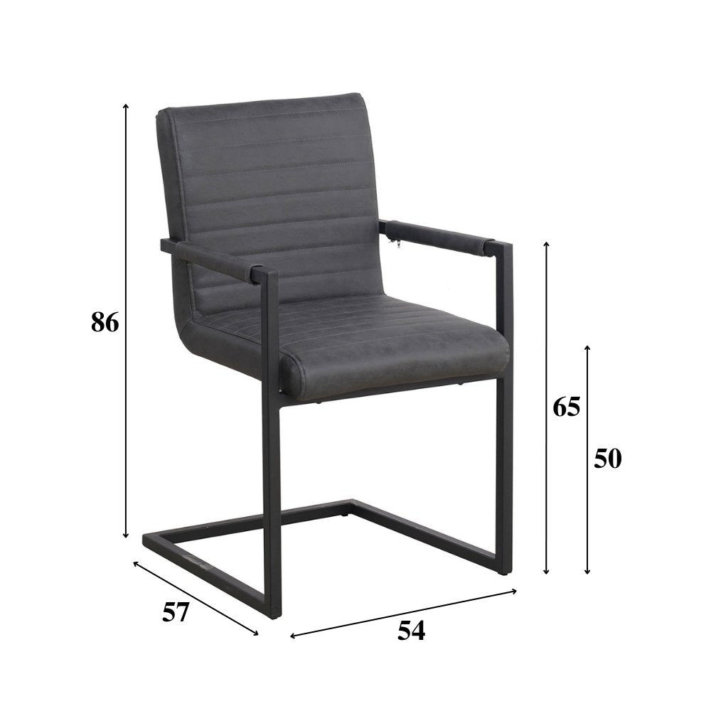 Sedia per sala da pranzo Kuba Dimehouse Antracite LxPxH 71x59x58 Ecopelle Bianco Indicazione dimensione foto