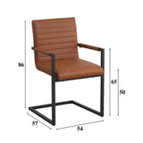 Sedia per sala da pranzo Kuba Dimehouse Cognac LxPxH 71x59x58 Ecopelle Indicazione misura foto bianca