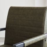 Sedia per sala da pranzo Kuba Dimehouse Verde LxPxH 71x59x58 Ecopelle Dettaglio fotografico atmosferico