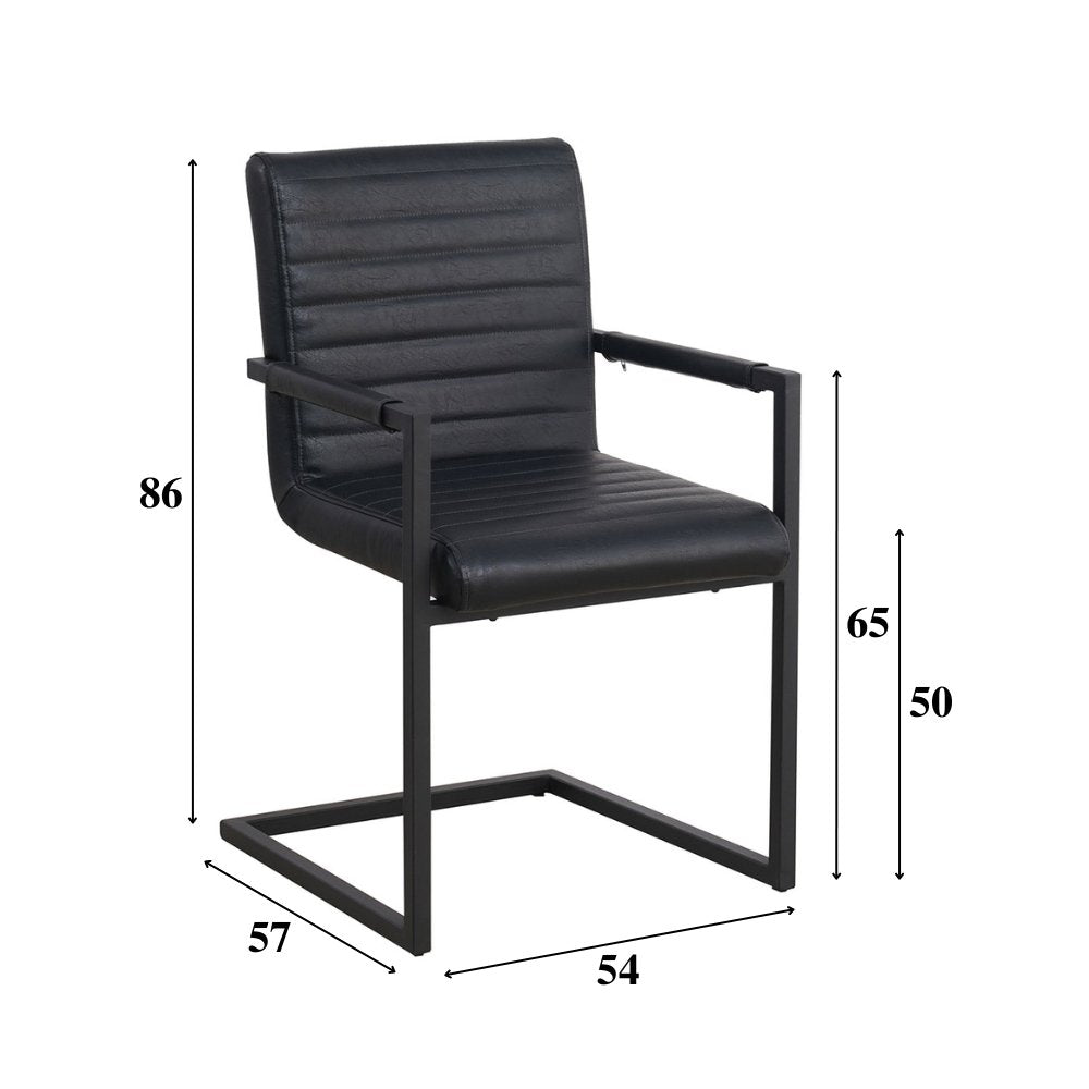 Sedia per sala da pranzo Kuba Dimehouse Nero LxPxA 71x59x58 Ecopelle Indicazione dimensione foto bianca