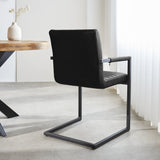 Sedia per sala da pranzo Kuba Dimehouse Nero LxPxH 71x59x58 Ecopelle Atmosferica foto diagonale vista posteriore