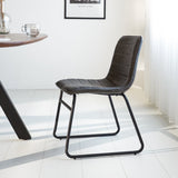 Sedia per sala da pranzo Mark Dimehouse Antracite LxPxH 74x56x54 Ecopelle Foto atmosferica vista laterale