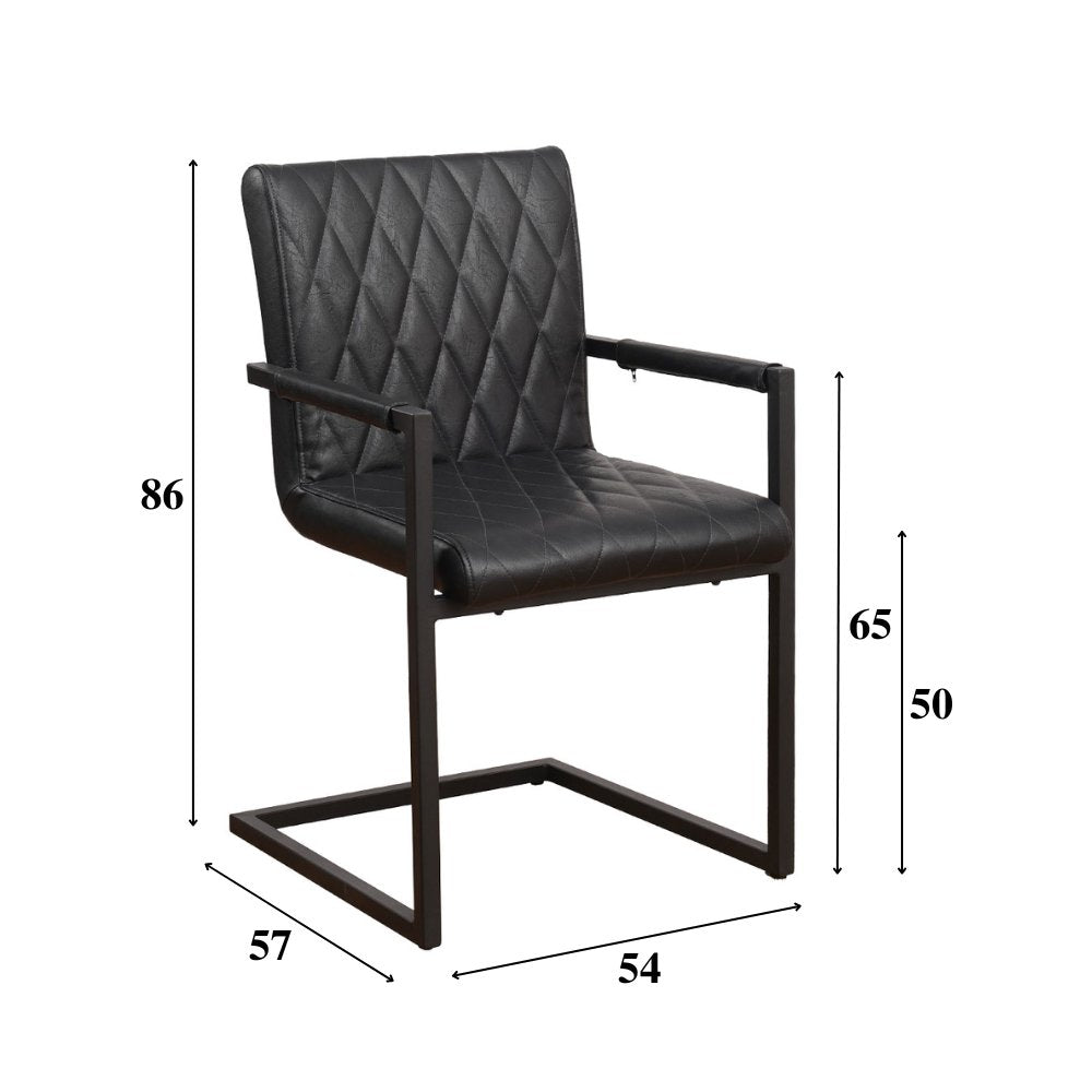 Sedia per sala da pranzo Ruben Dimehouse Nero LxPxA 71x59x58 Ecopelle Indicazione dimensione foto bianca