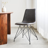Sedia per sala da pranzo Viano Dimehouse Antracite LxPxH 64x61x52 Ecopelle Atmosferica foto diagonale vista frontale