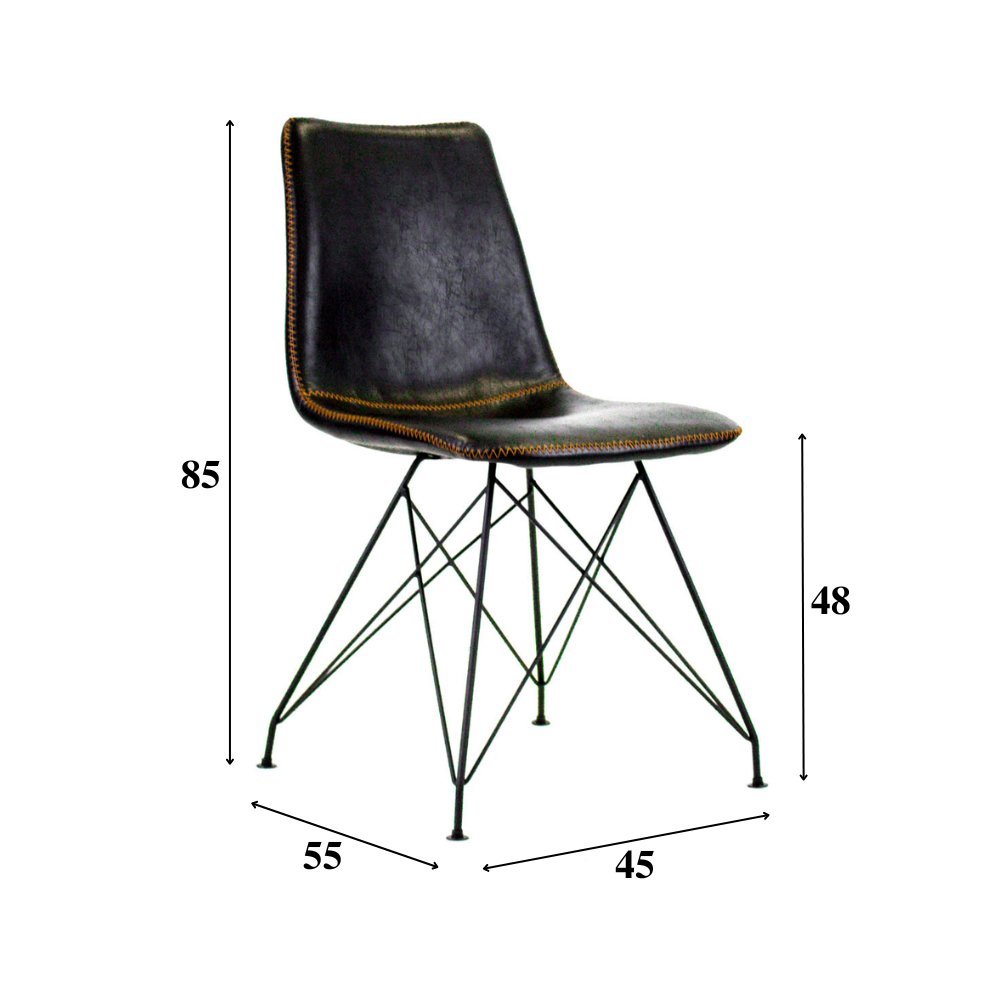 Sedia per sala da pranzo Viano Dimehouse Nero LxPxH 64x61x52 Ecopelle Indicazione dimensione foto bianca