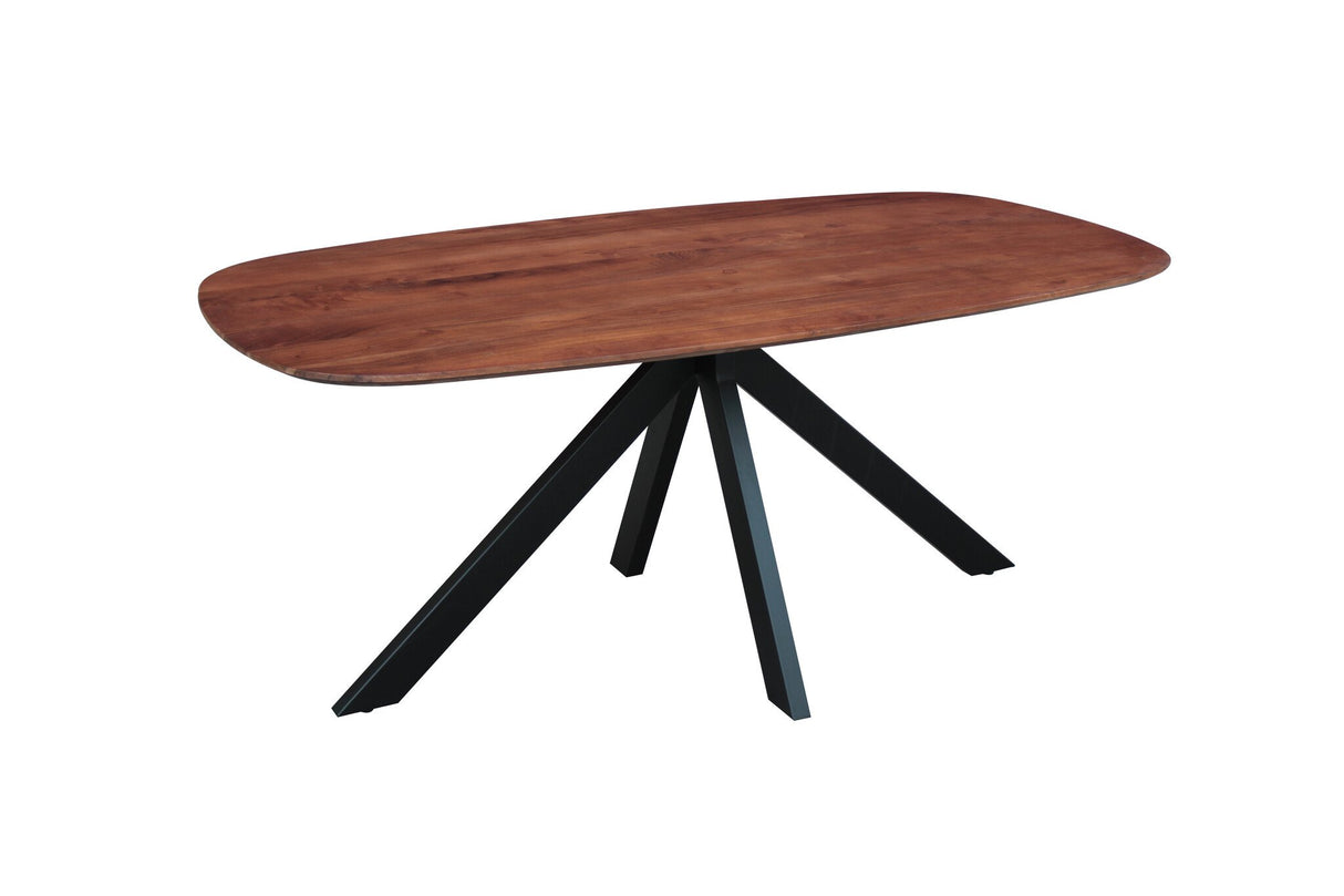 Tavolo da pranzo Parigi Dimehouse Marrone LxPxH 185x105x8 Legno di acacia Foto bianca vista frontale diagonale