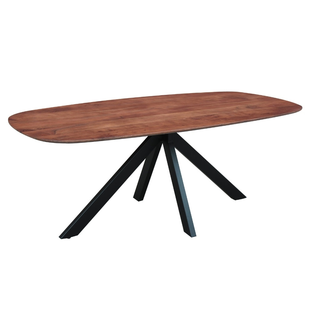 Tavolo da pranzo Parigi Dimehouse Marrone LxPxH 285x105x8 Legno di acacia Foto bianca vista frontale diagonale