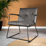 Poltroncina Hailey in ecopelle Dimehouse Antracite LxLxH 66x64x37 Ecopelle Foto atmosferica diagonale vista frontale