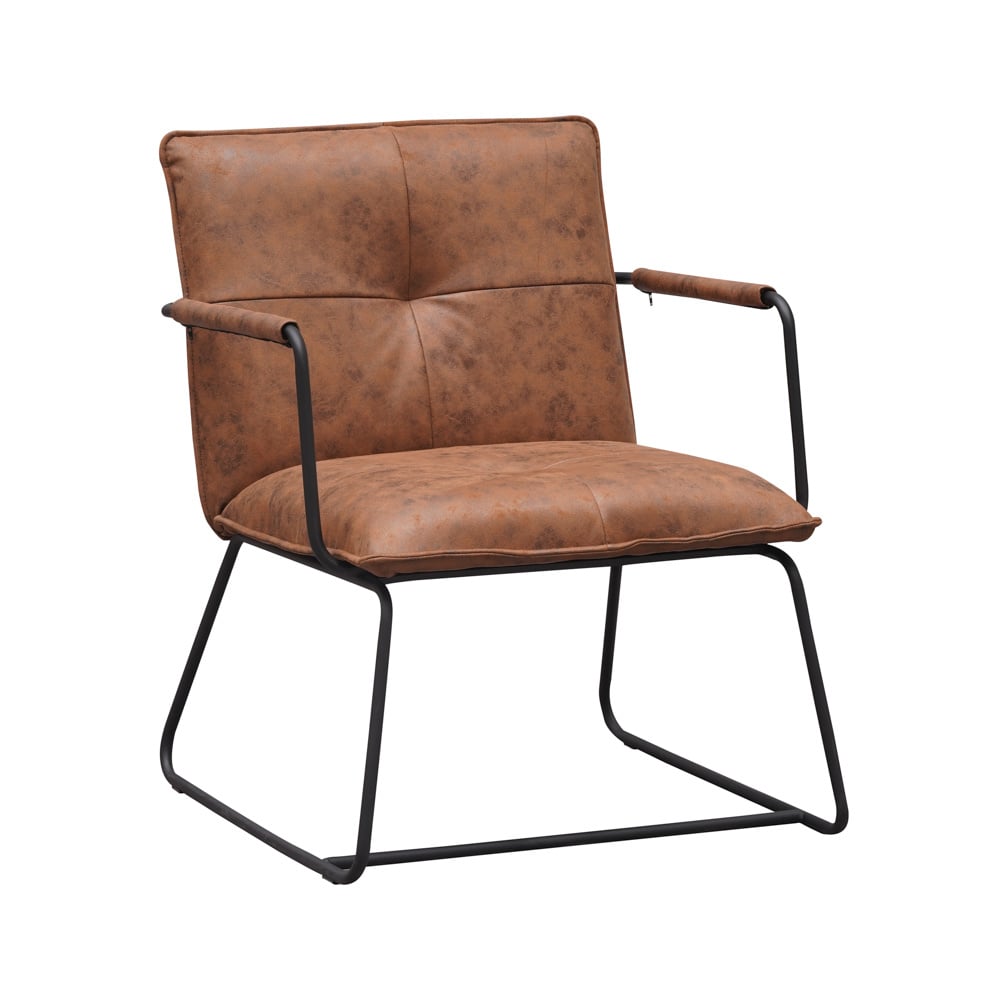 Poltroncina Hailey in ecopelle Dimehouse Cognac LxLxH 66x64x37 Ecopelle Bianco foto vista frontale