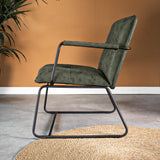 Poltroncina Hailey in ecopelle Dimehouse Verde LxPxH 66x64x37 Ecopelle Foto atmosferica vista laterale