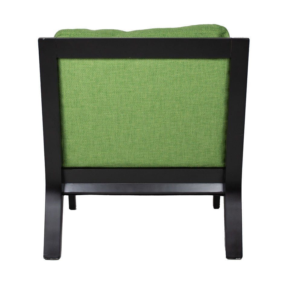 Poltrona Morris Dimehouse Verde LxPxH 111x86x72 Tessuto Bianco foto diagonale vista posteriore