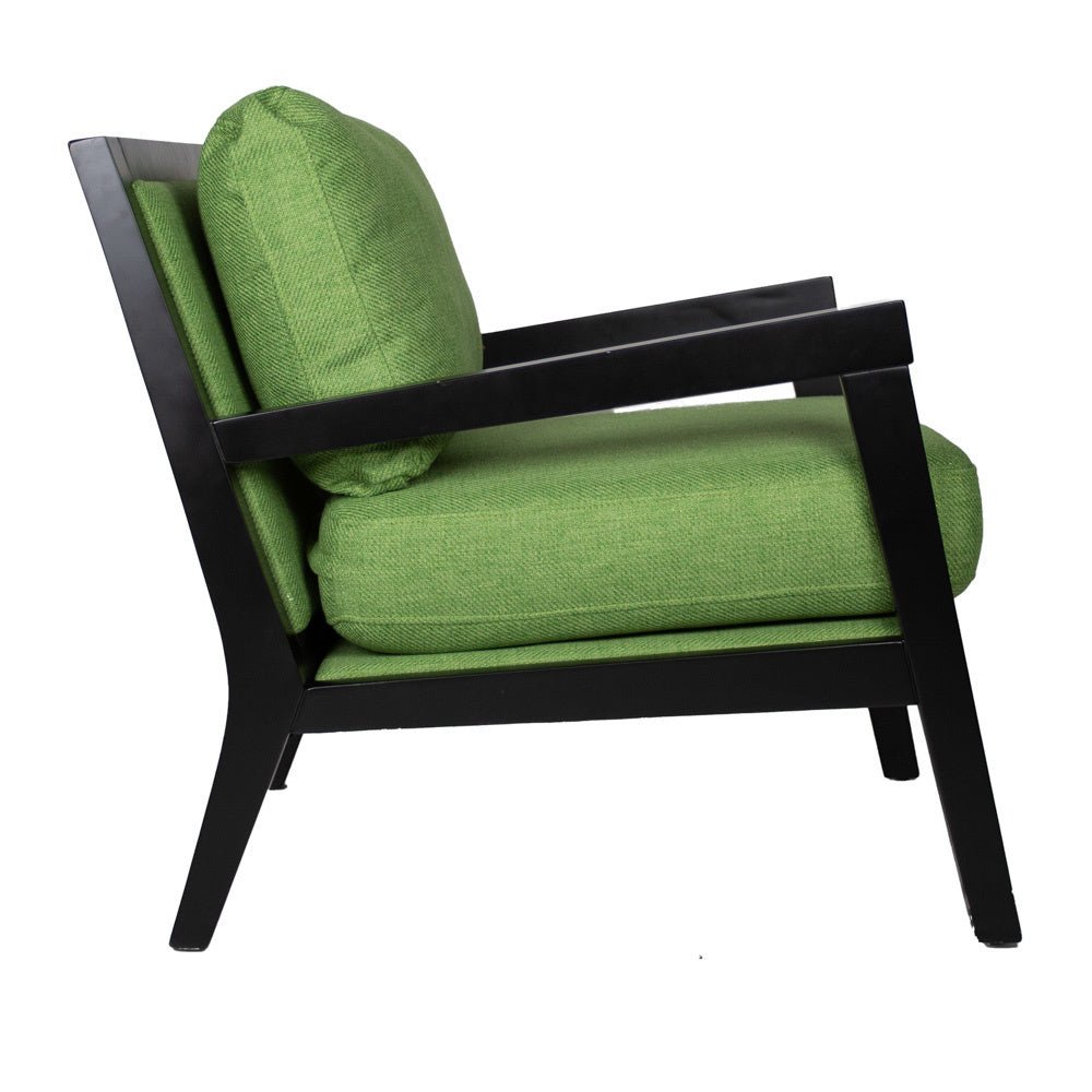 Poltrona Morris Dimehouse Verde LxPxH 111x86x72 Tessuto Bianco vista laterale della foto